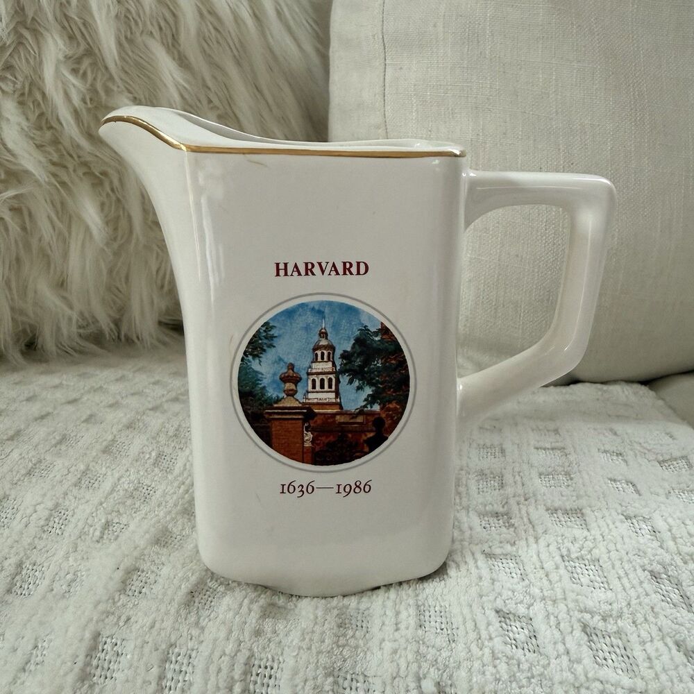 Vintage Pfaltzgraff 1986 Harvard University 350th Anniversary Ceramic Pitcher